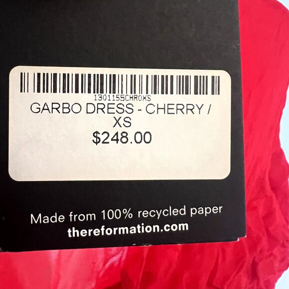 Reformation Garbo Wrap Midi Dress Cherry Red NWT Size XS - Picture 5 of 5